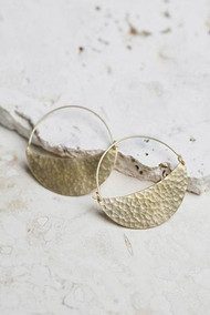 Ayla Statement Earrings in Hammered Brass