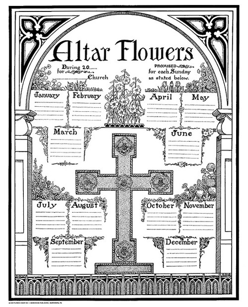 Altar Flower Chart 1 Episcopal Shoppe