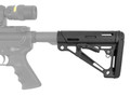 Hogue® AR-15/M-16 OverMolded Collapsible Buttstock - Fits Mil-Spec Buffer Tube - BLACK RUBBER