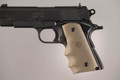 Hogue® 1911 Officers Model Rubber Grip with Finger Grooves - FLAT DARK EARTH
