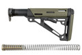 Hogue® AR-15/M-16 OverMolded Collapsible Buttstock Assembly - Includes Mil-Spec Buffer Tube and Hardware - OD GREEN RUBBER