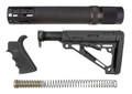 Hogue® AR-15/M-16 3-Piece Kit - OverMolded Collapsible Buttstock (Mil-Spec Buffer Tube) + Forend + Grip - BLACK RUBBER