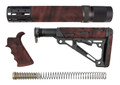 Hogue® AR-15/M-16 3-Piece Kit - OverMolded Collapsible Buttstock (Mil-Spec Buffer Tube) + Forend + Grip - RED LAVA RUBBER