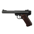 Hogue® Ruger MK IV: Checkered Hardwood Grip with Palm Swells - Pau Ferro