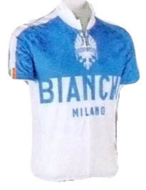 Bianchi Milano Nalon Blue White Jersey Front View