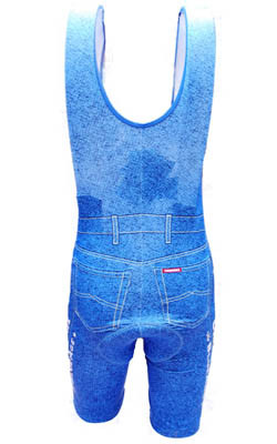 Blue jean cheap bib shorts