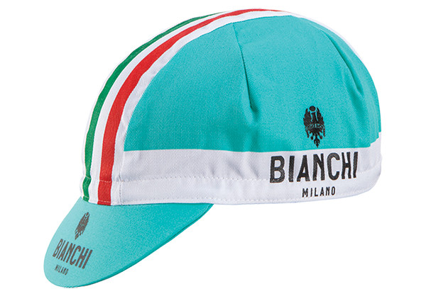 Bianchi Milano Néon Celeste tricolore à rayures cycling cap-Made in Italy!
