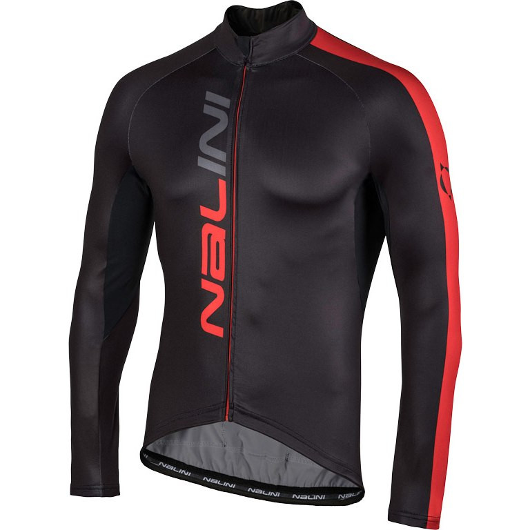 Nalini AHW LW Jersey Black Red Long Sleeve Jersey. | Cycling Winter