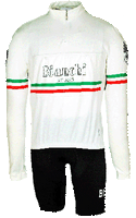 Bianchi Hiten Vintage White Long Sleeve Jersey  Front View