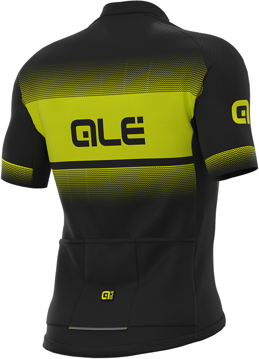ALE' Blend Solid Black Yellow Jersey Rear