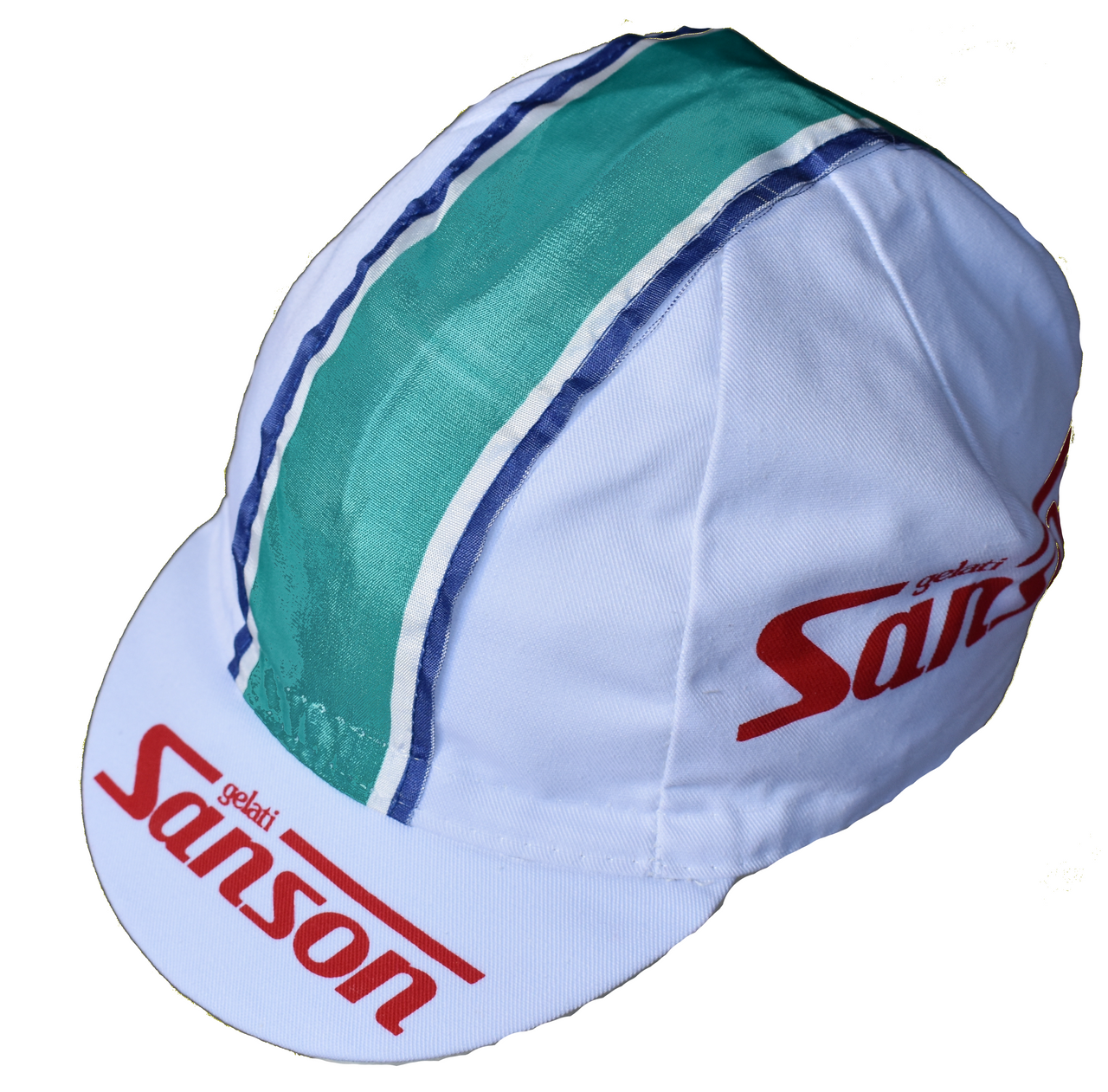 Rennrad Cap GELATI SAMMONTANA Vintage Cap Singlespeed Fixie Mütze gelb-blau Rennrad Cap GELATI SAMMONTANA Vintage Cap Singlespeed Fixie Mütze gelb-blau