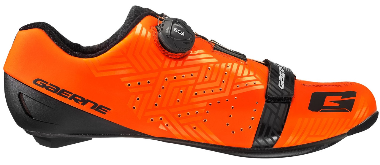 orange cycling shoes