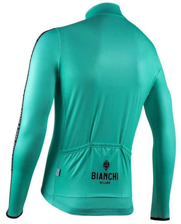 Bianchi Milano Valfurva Celeste Green Long Sleeve Jersey  Rear