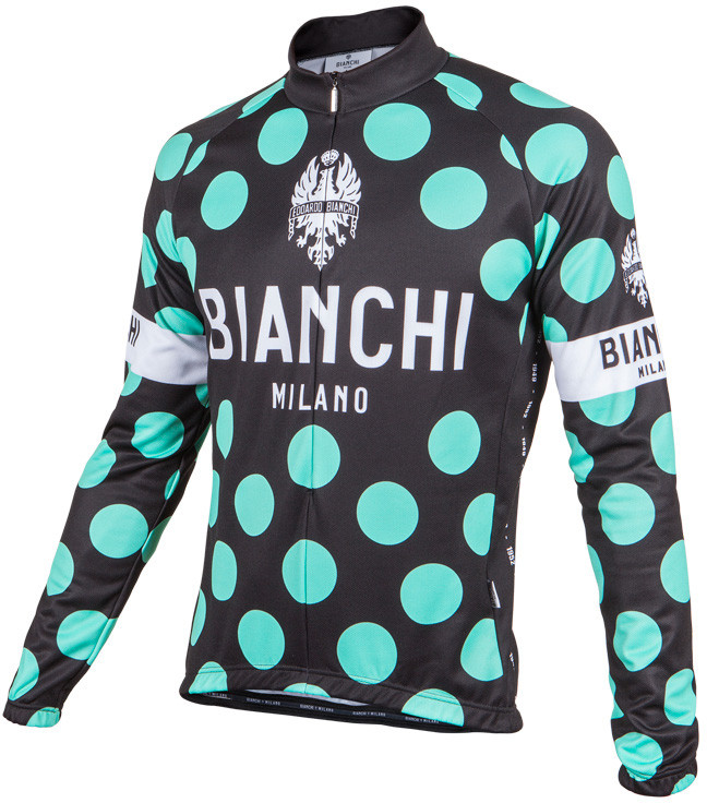 Bianchi Milano Storia1 Black Polka Dot Long Sleeve Jersey