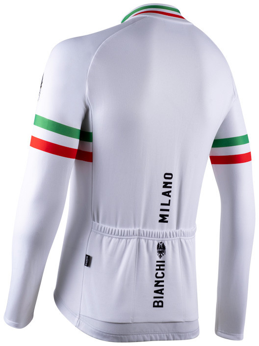 Bianchi Milano Storia White Long Sleeve Jersey Rear