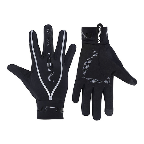 Nalini New Mid Pure Black Silver Gloves
