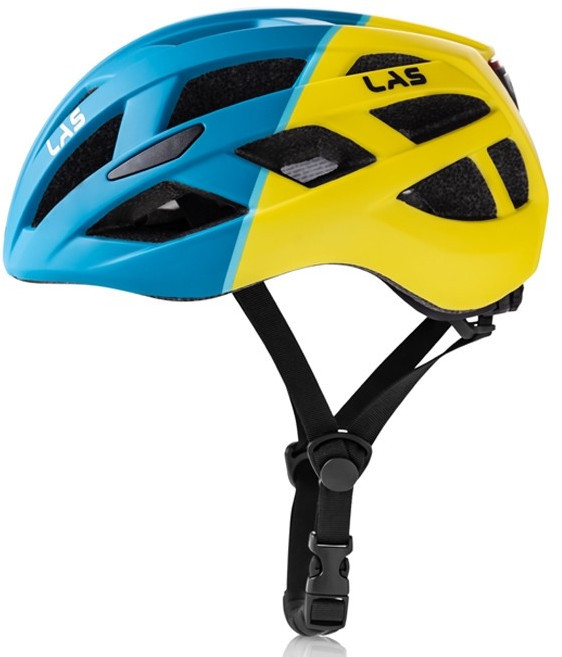 LAS ENIGMA Matt Petrol Blue Yellow - No Visor Helmet Side