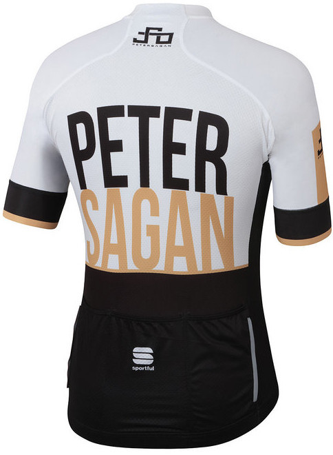 Sagan Gold Bodyfit Team Jersey White Rear
