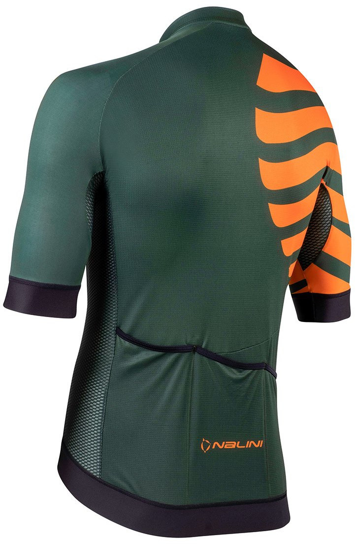 Nalini Stripes BAS Orange Forest Green Jersey Rear