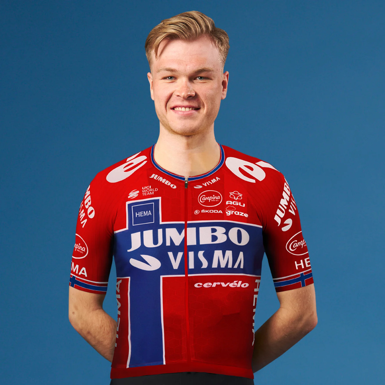 2022 Jumbo Visma Norwegian Champion Jersey Rider