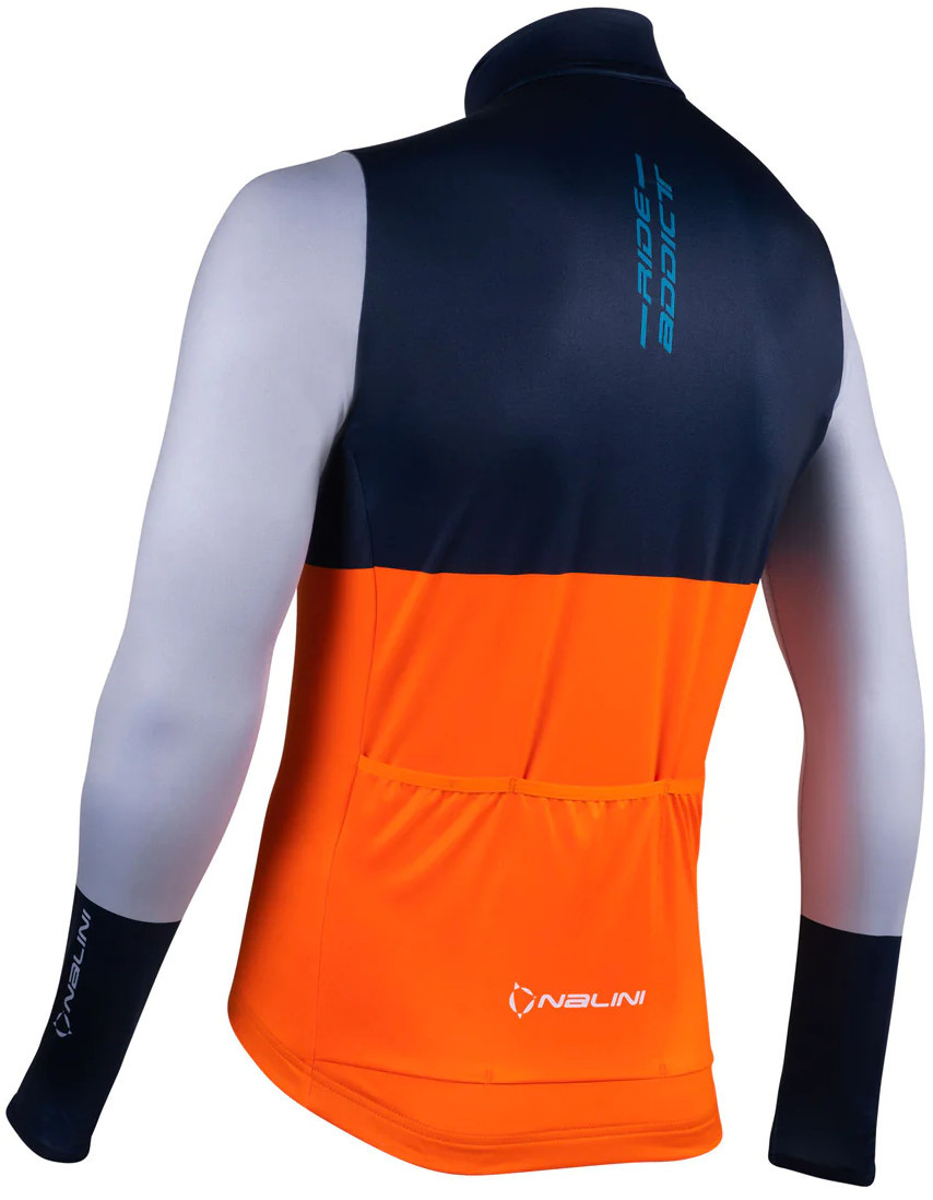 Nalini Warm Fit Blue Orange Long Sleeve Jersey Rear