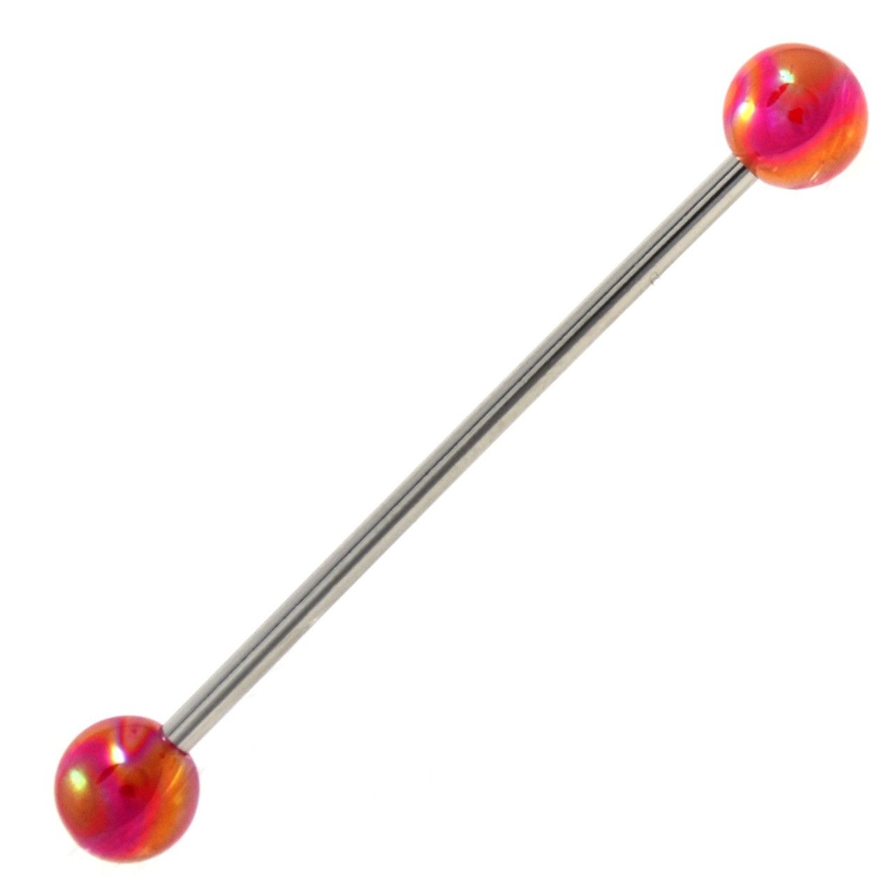 Metallic Red Balls Industrial Barbell 
