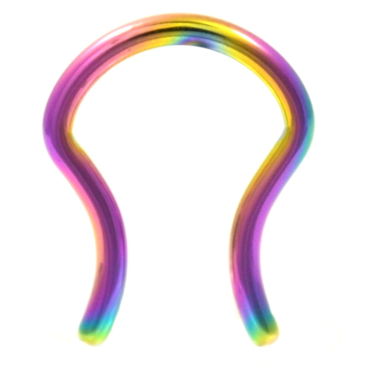 rainbow titanium septum ring 5 8 quot retainer 16g 14g nose ring hoop size chart