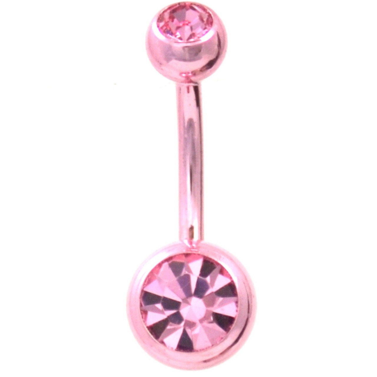 Pink Obsession Double Jeweled Belly Ring | BodyDazz.com