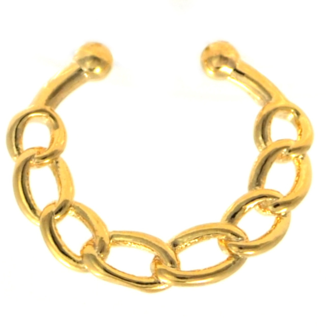 Chain Links Gold Plated Fake Septum Ring Jewelry | 0