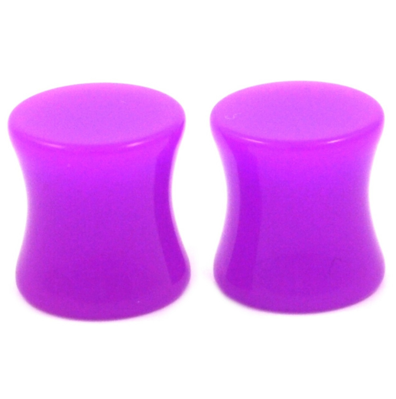 Purple Colored Acrylic Double Flared Ear Plugs (8g-1