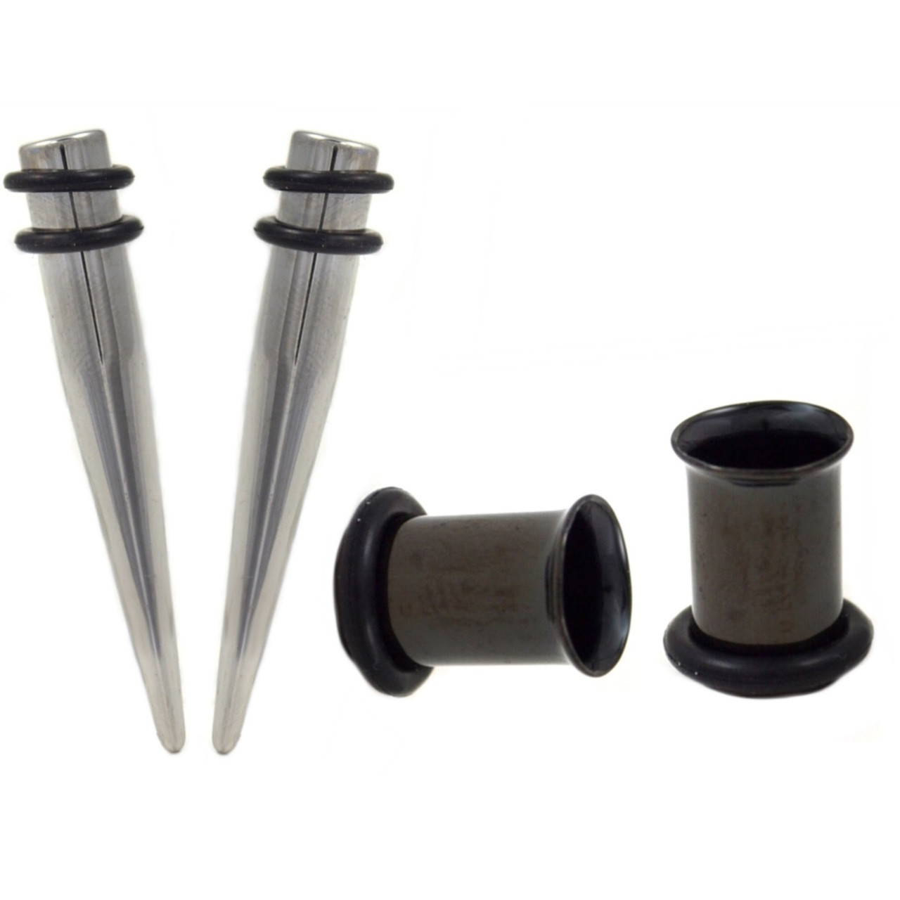 Black Titanium IP Coated Stainless Steel Taper Ear Stretcher 