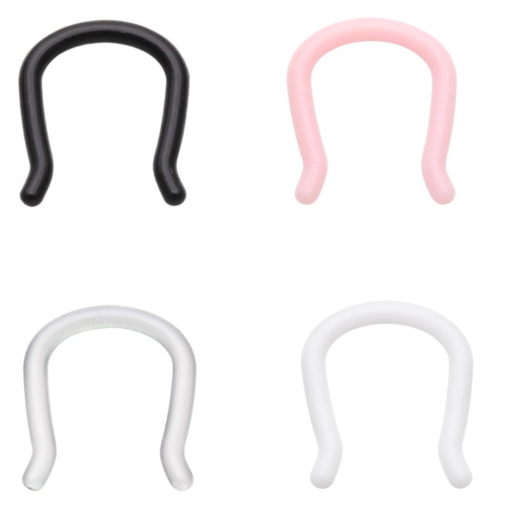 16G-14G 4PC Lot Flexible Acrylic Septum Retainers | BodyDazz.com