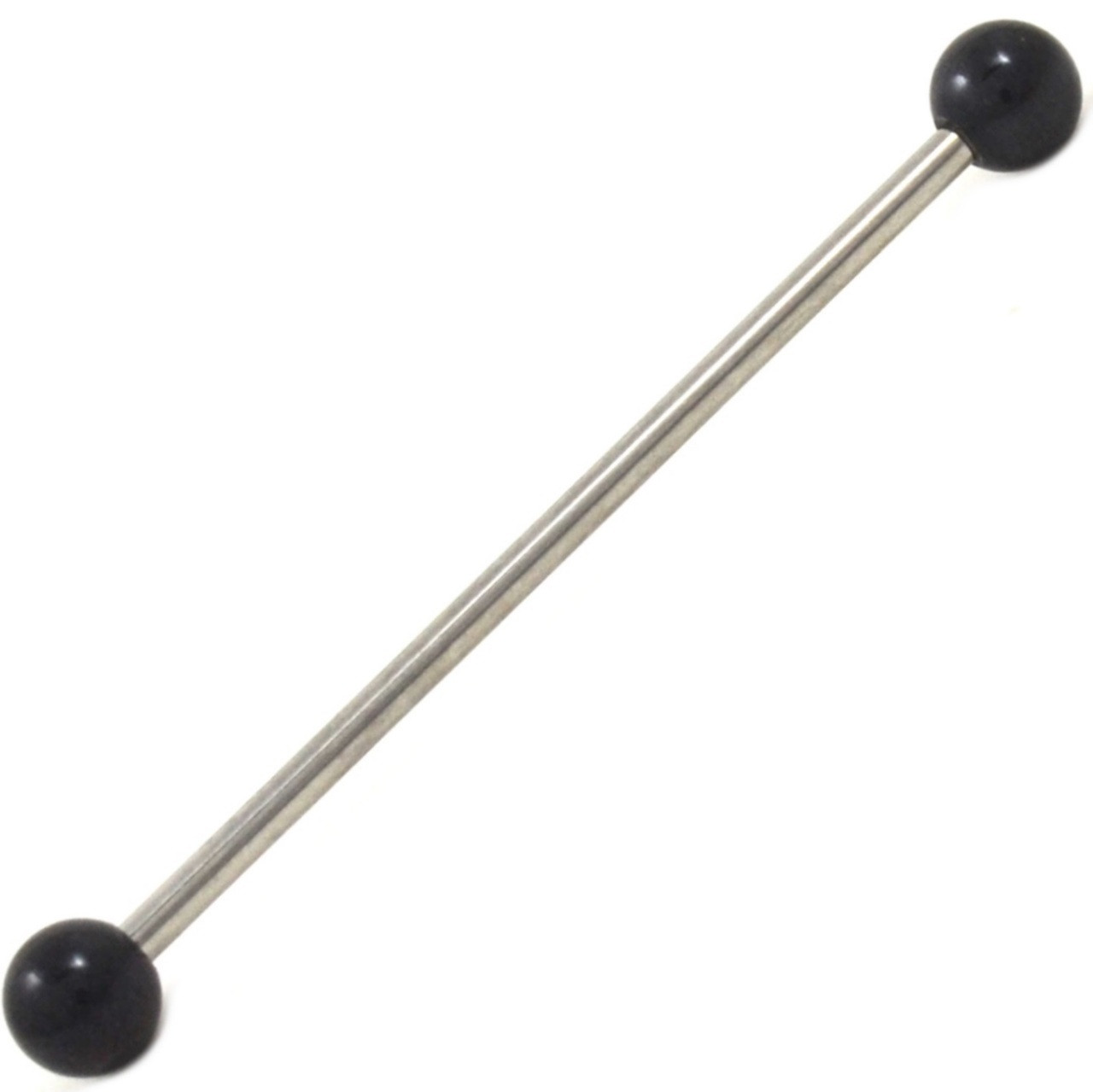 Black Metallic Ball Industrial Barbell 14g 1 &1/2" BodyDazz