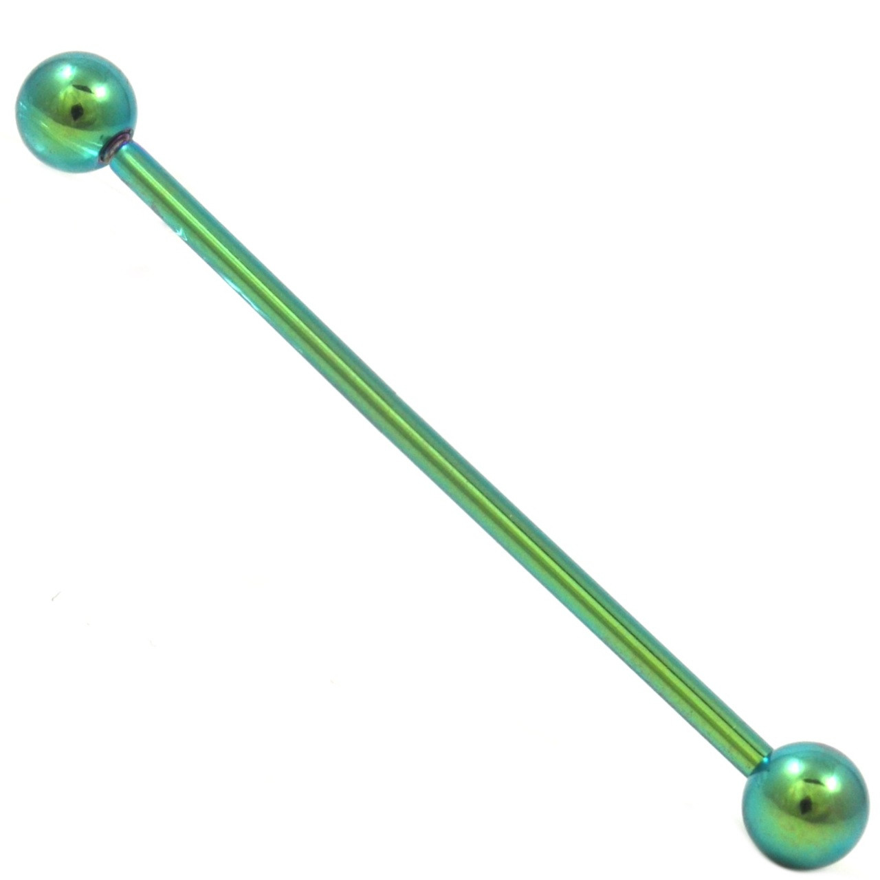 Green Titanium Industrial Barbell 14g 1 &1/2" BodyDazz