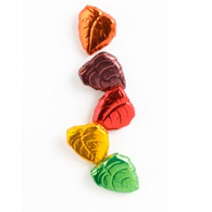 Highly detailed, premium milk chocolate fall leaves, wrapped in Italian foils featuring gorgeous autumn colors.