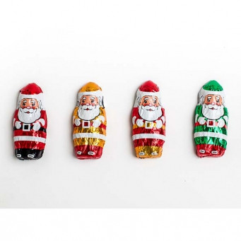 16 oz Solid Milk Chocolate Mini Foiled Santas - Lee Sims Chocolates