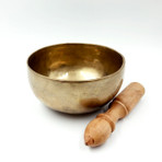 4" hand hammered singing bowl. 4-5 inches diameter. Comes with round cushion