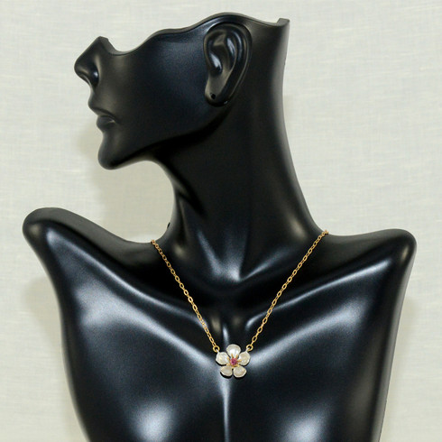Survivor Tree necklace. Sterling silver accented with garnet. 16" adjustable 18K gold vermeil chain