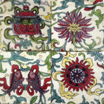 Tibetan Symbols Tile Coaster, Set of 4