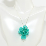 Cluster Sea Green Glass Necklace