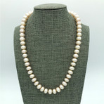 Pale Peach  'Button' Freshwater Pearl Necklace