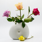 Medium Diva Round White Vase
