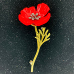 Red Poppy Brooch