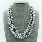 Silver Grey Freshwater Pearl 'Bundle' Necklace