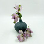 Small Art Blue Gray Bulb Vase
