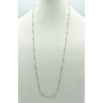Long Labradorite with Clear seed bead Necklace