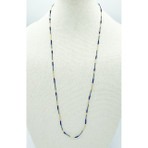 Lapis beads with Grey seed beads Necklace