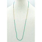 Jade color seed beads with Gold vermeiled beads Necklace