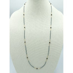Black Spinel Beads with Grey seed beads Necklace