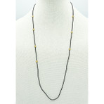 Black seed beads with Gold vermeiled beads necklace